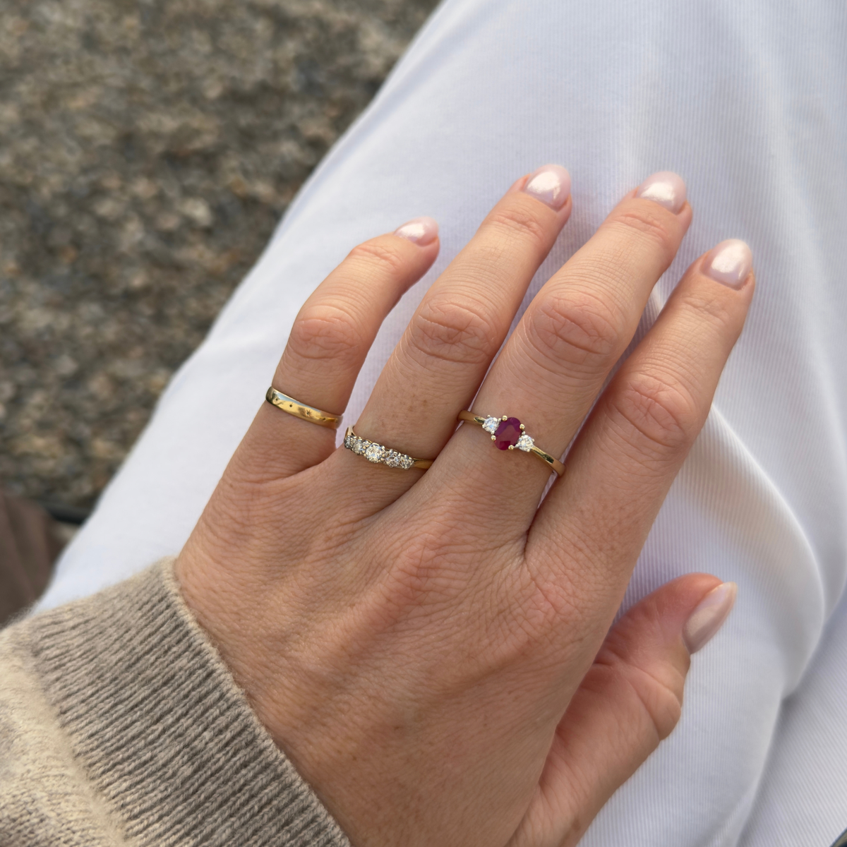 Diamant Rij Ring 18k
