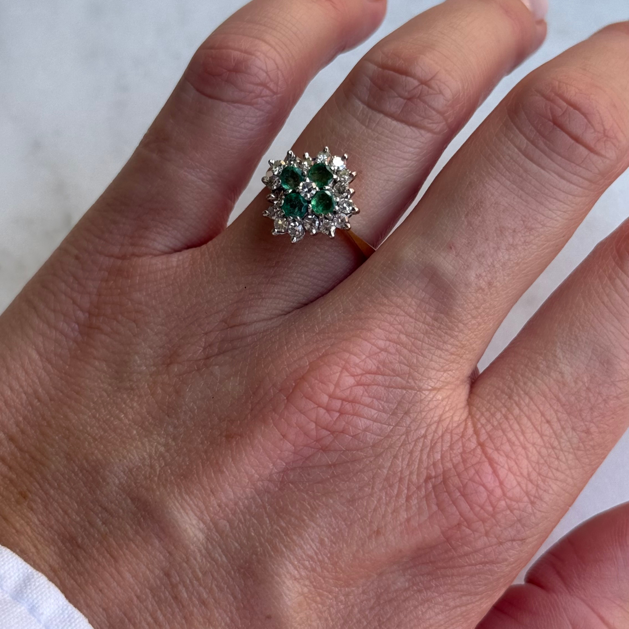 Smaragd & Diamant Cocktail Ring 18k