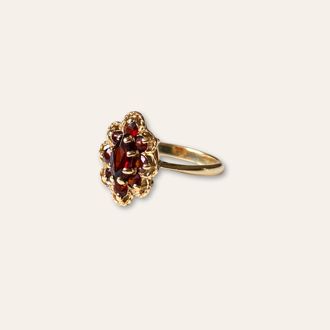 Charlie | Granaat Bloem Ring