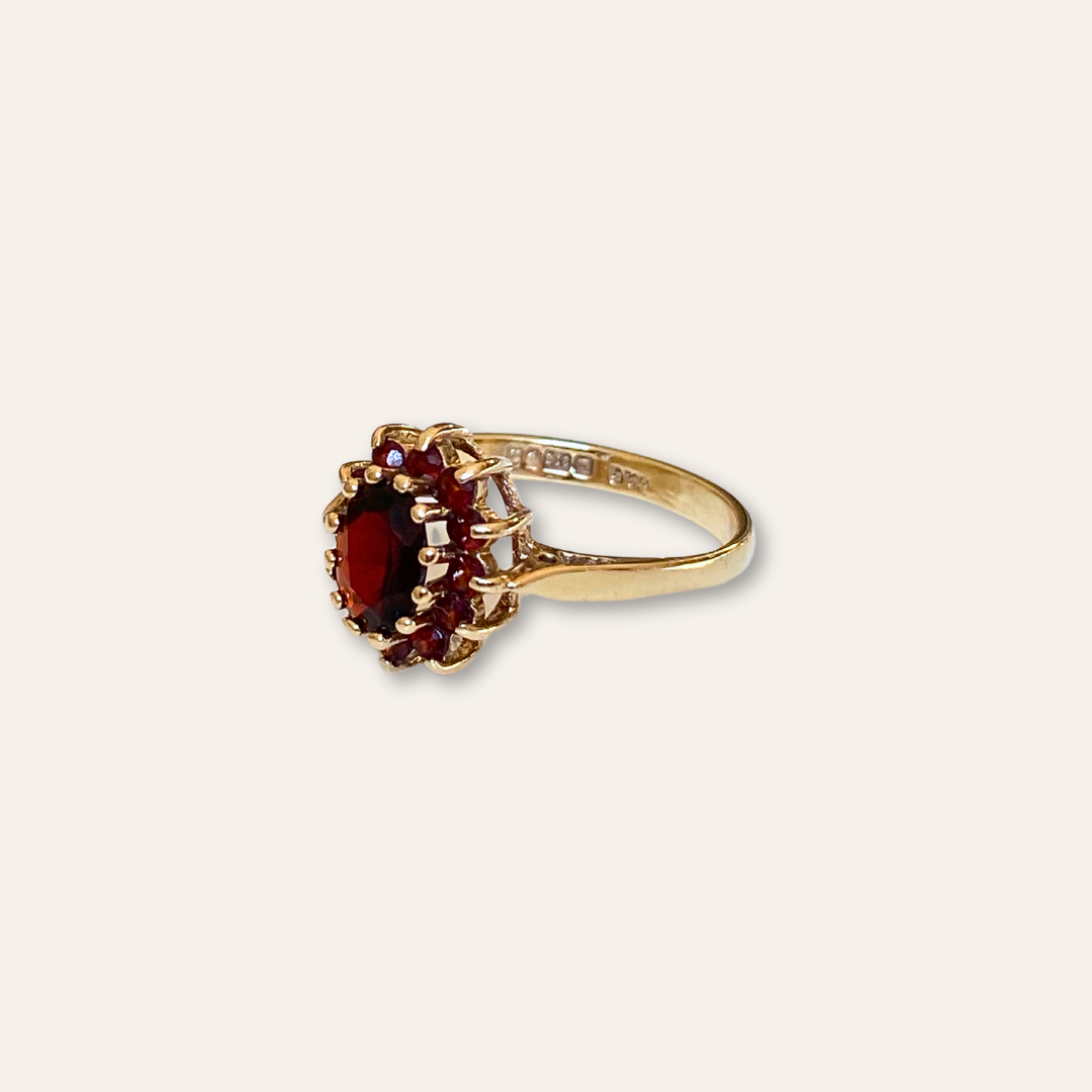 Daisy | Granaat Bloem Ring