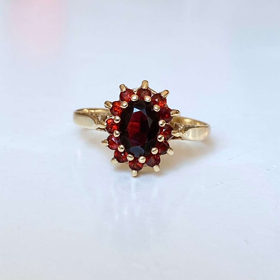Daisy | Granaat Bloem Ring