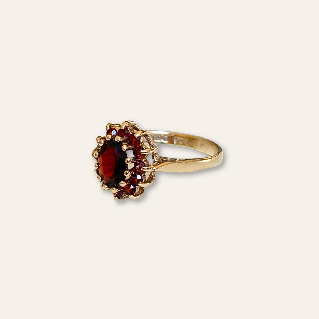 Daisy | Granaat Bloem Ring