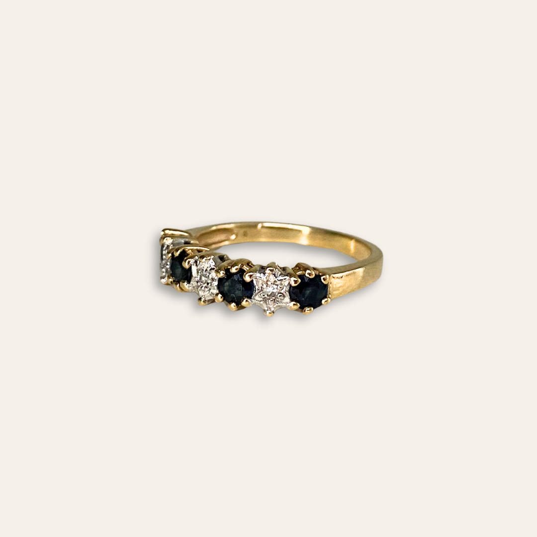 Eve | Diamant & Saffier Rij Ring