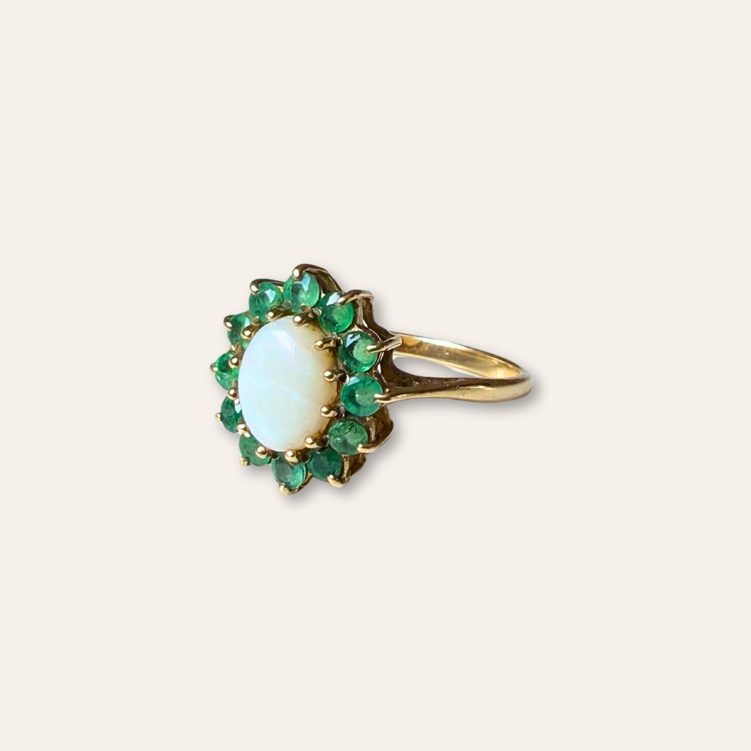 Florence | Opaal & Smaragd Ring