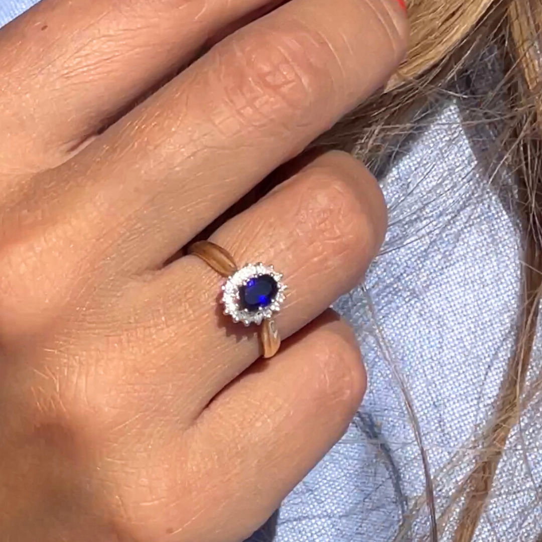 Harper | Saffier & Diamant Entourage Ring