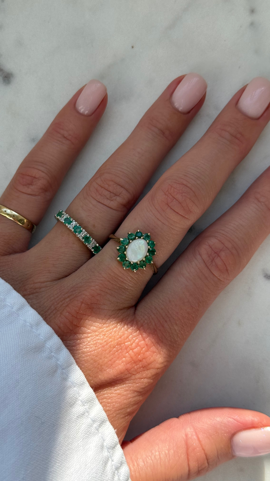 Florence | Opaal & Smaragd Ring