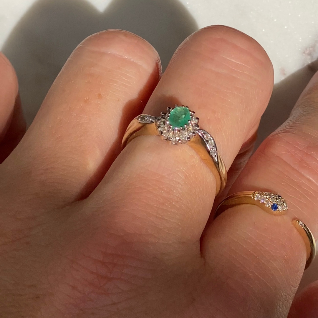 Joanne | Smaragd & Diamant Entourage Ring