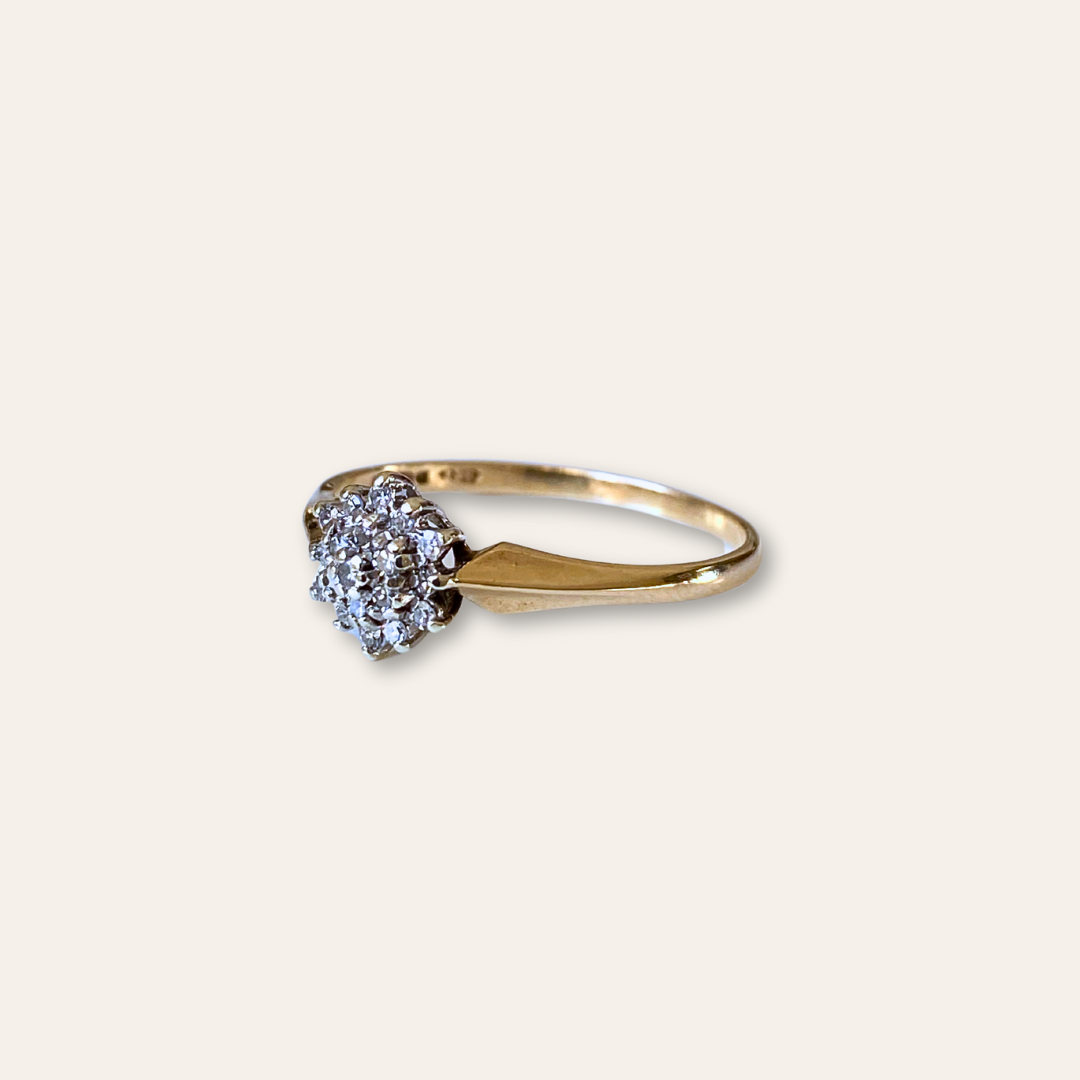 Lauren | Diamant Cluster Bloem Ring