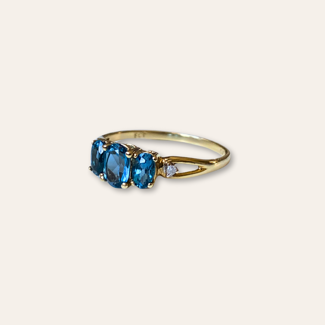 Lulu | Topaas & diamant Trilogy Ring