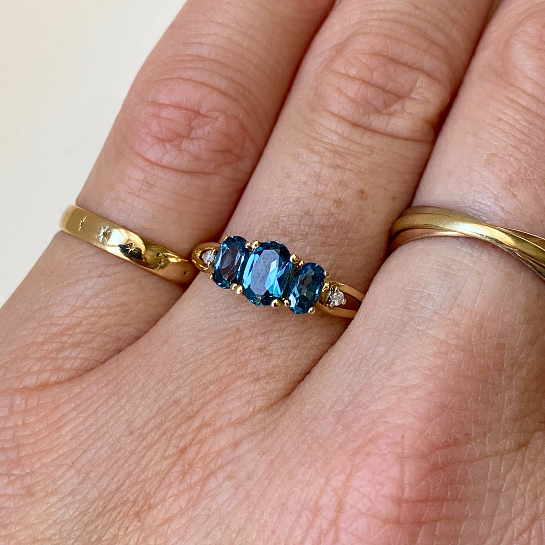 Lulu | Topaas & diamant Trilogy Ring