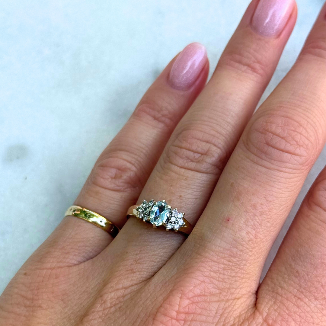 Mabel | Aquamarijn & Diamant Ring
