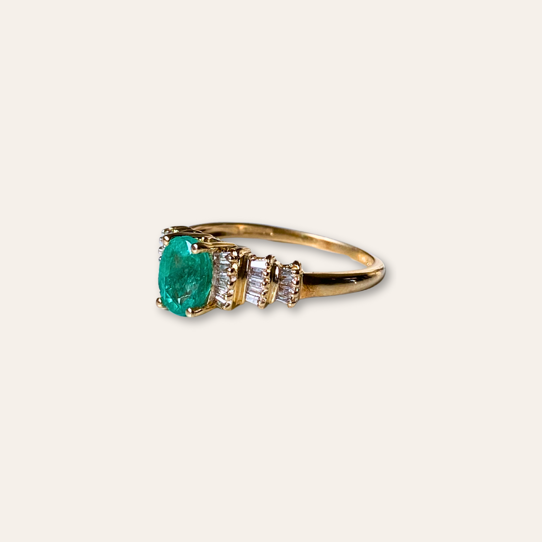 Marie | 14k Smaragd & Diamant Ring