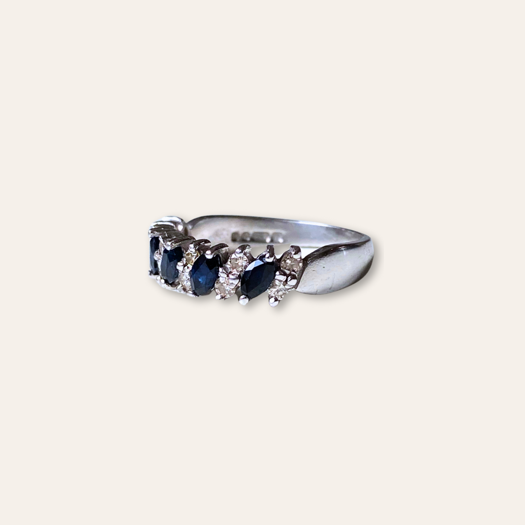 Maxime | 18k Diamant & Saffier Ring