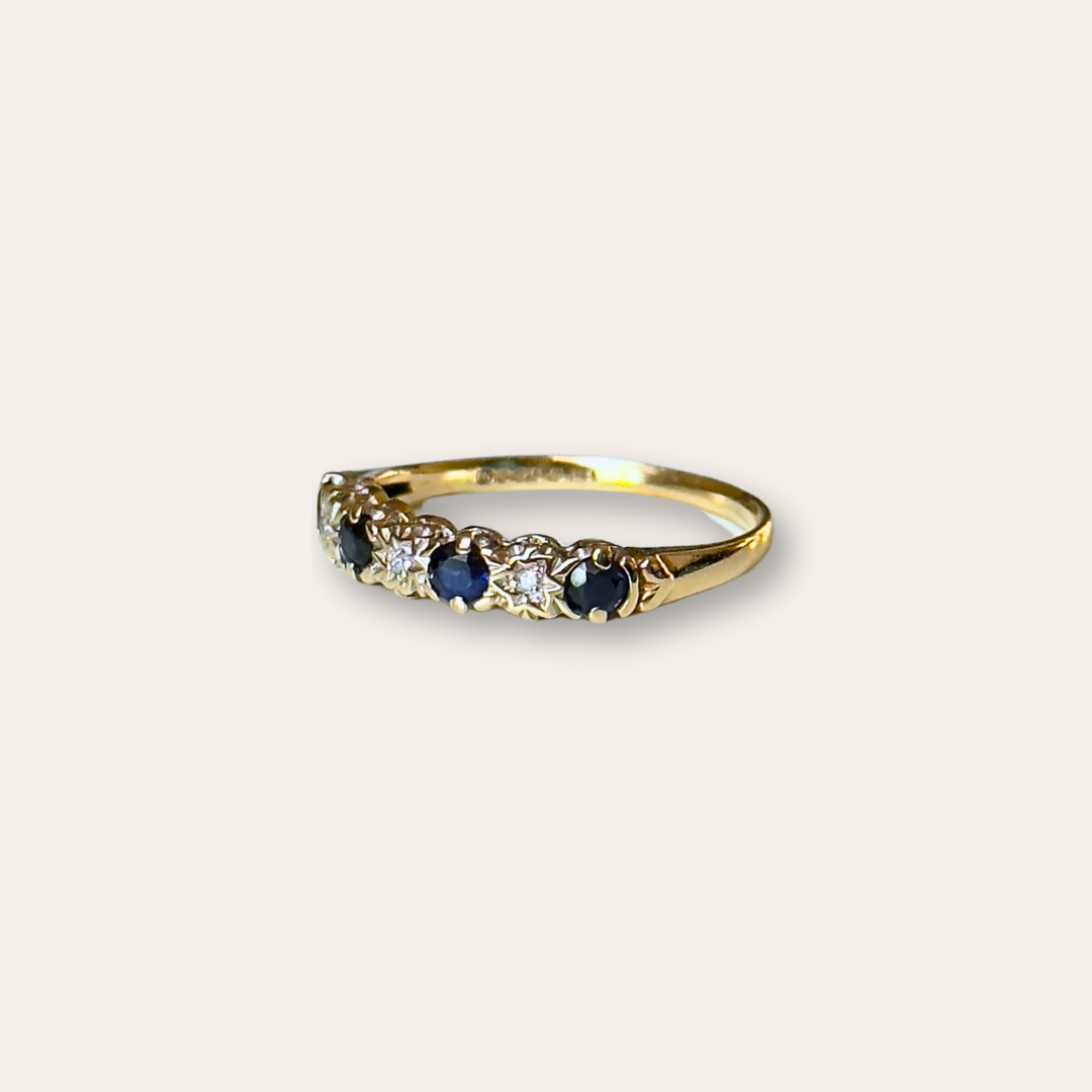 Noelle | Saffier & Diamant Rij Ring