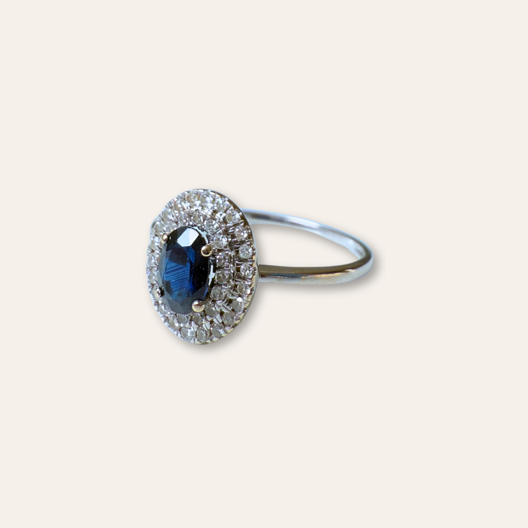 Romee | 14k Saffier & Diamant Ring