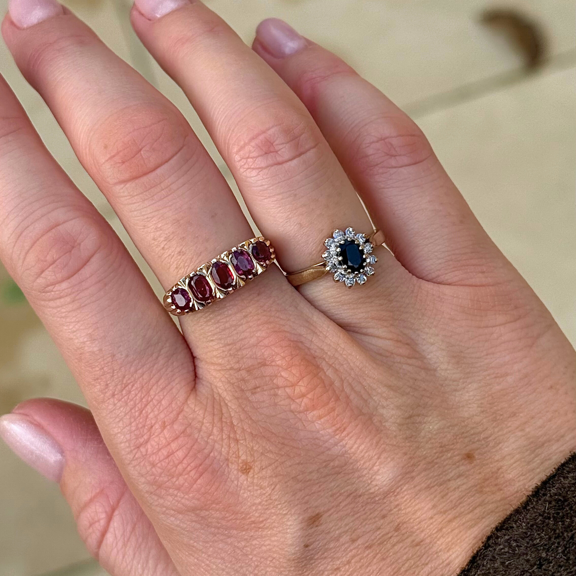 Saffier & Diamant Entourage Ring