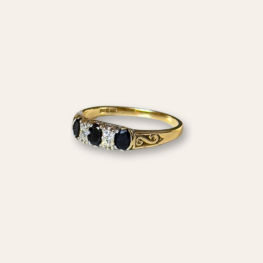 Sam | Saffier & Diamant Rij Ring