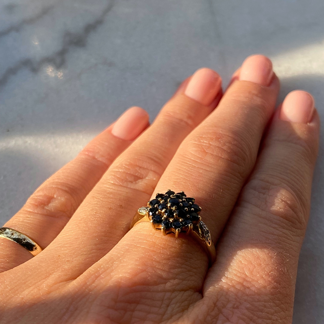 Sue | Saffier & Diamant Ring
