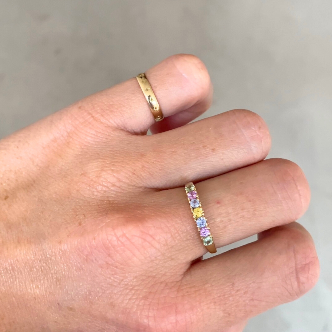 June | Saffier Regenboog Ring