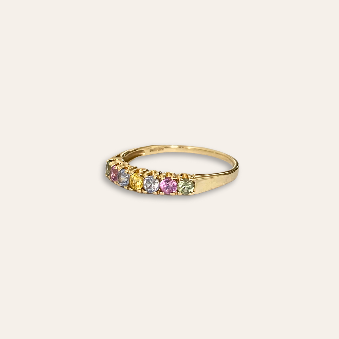 June | Saffier Regenboog Ring