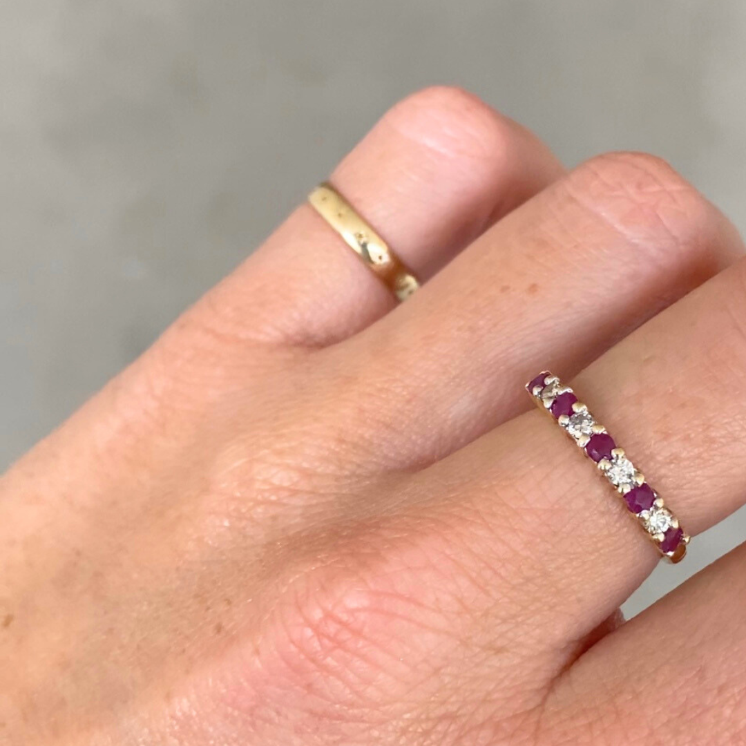 Julie | Robijn Diamant Rij Ring