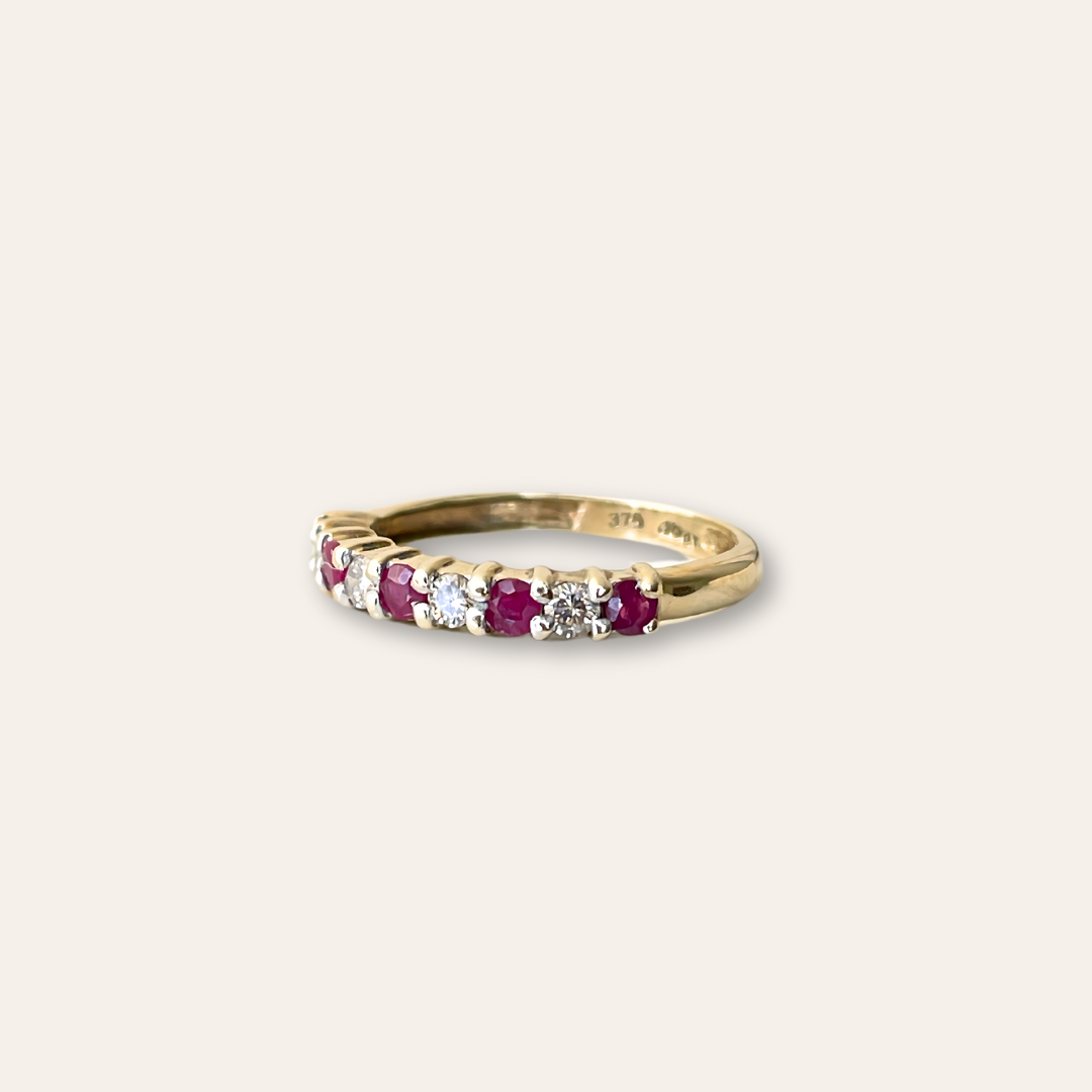 Julie | Robijn Diamant Rij Ring