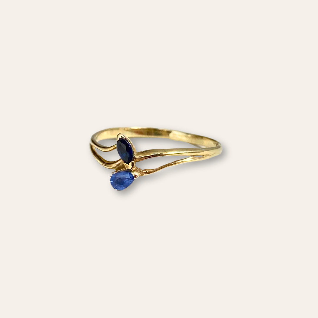 Sapphire Leaves | Saffier Ring Blauw
