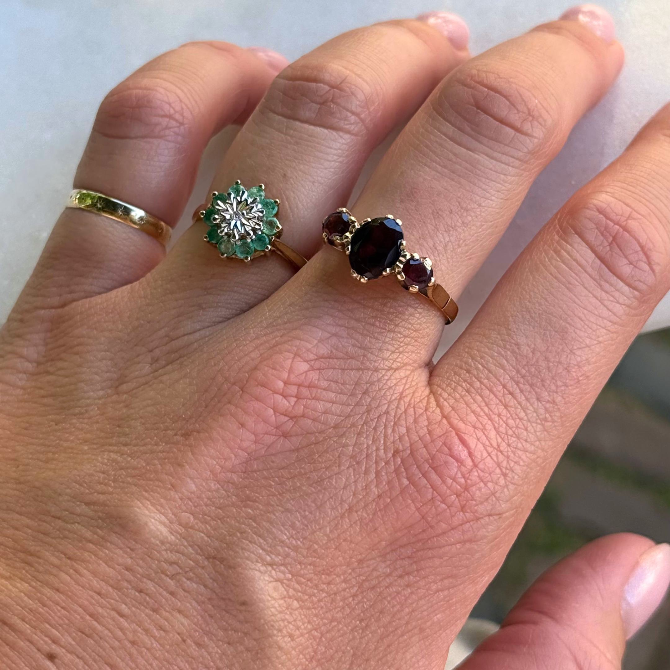 Granaat Trilogie Ring