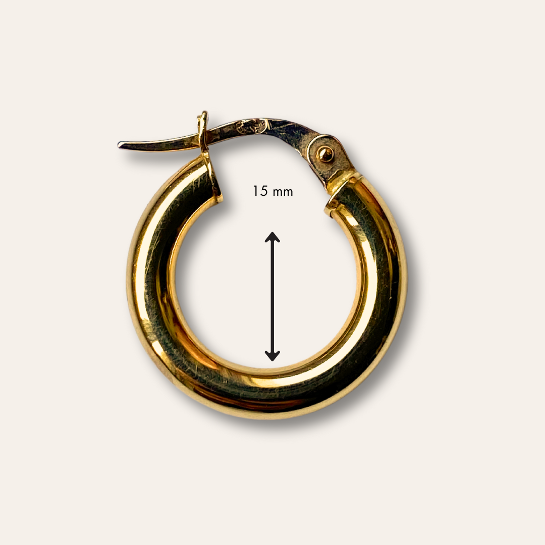 Classic Hoops S | 14K Oorbellen 15 mm