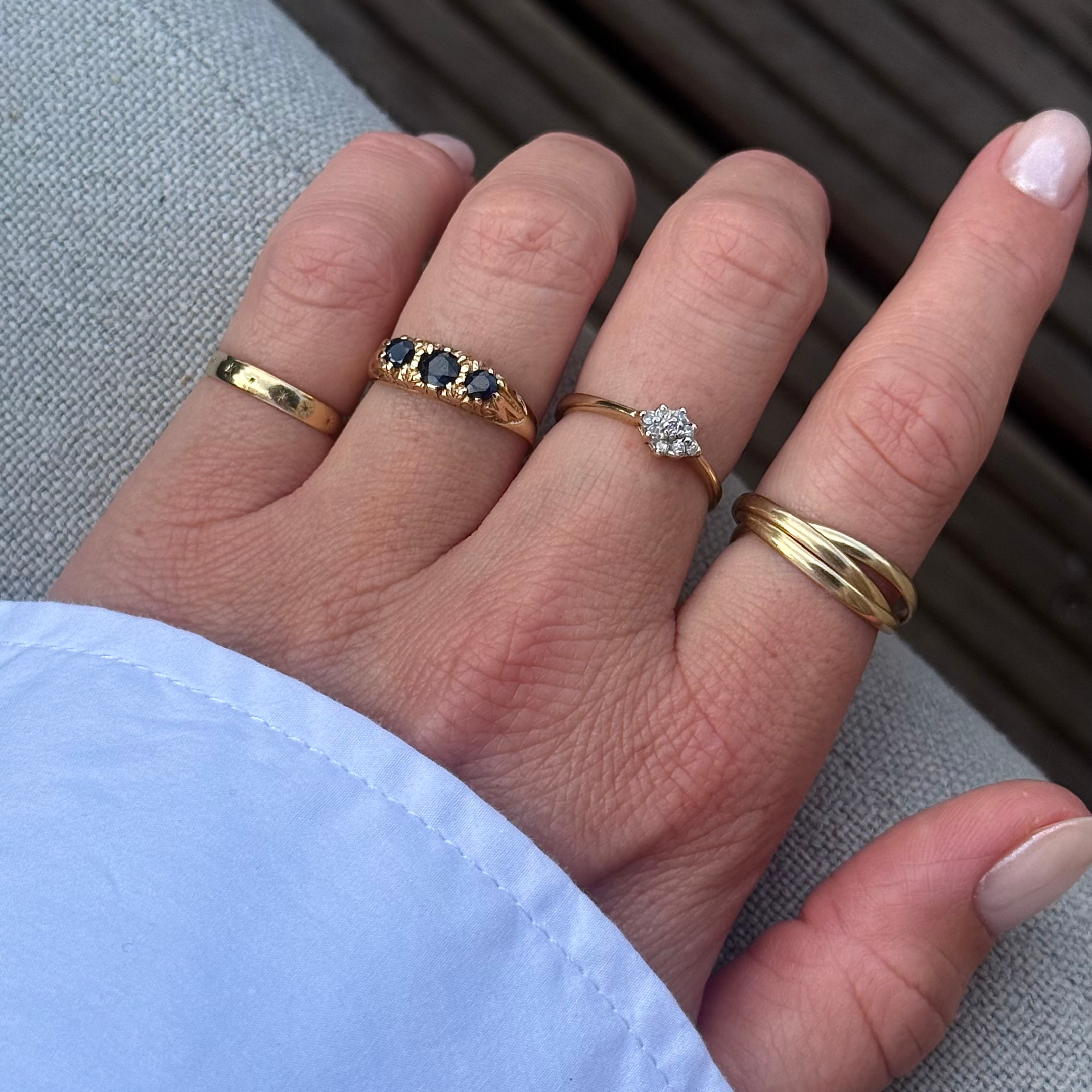Saffier Victorian Ring