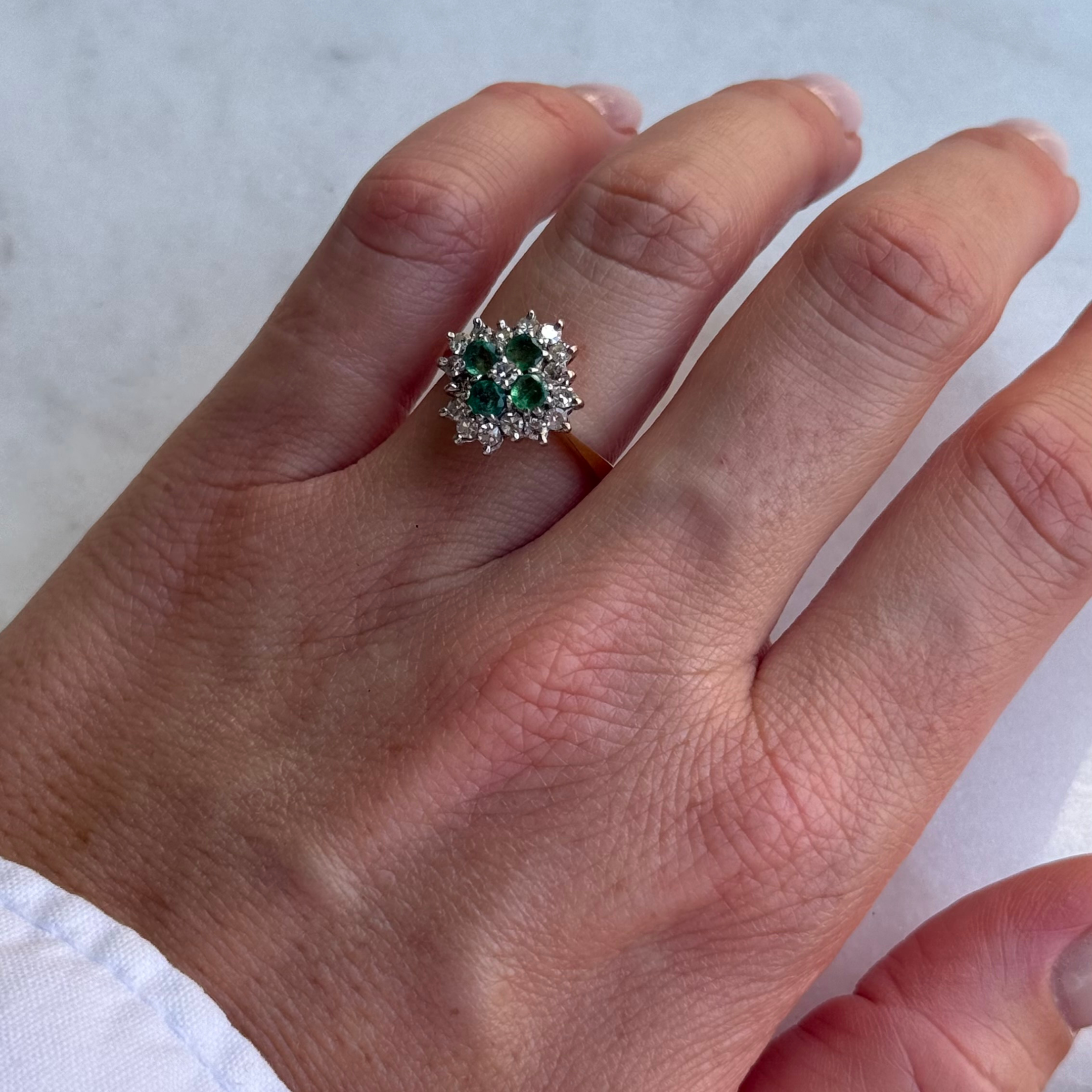 Smaragd & Diamant Cocktail Ring 18k