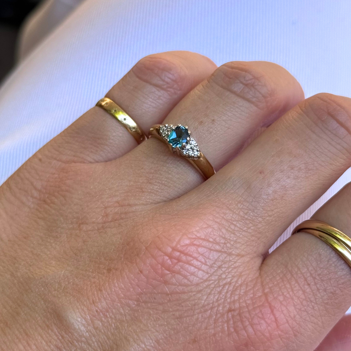Topaas & Diamant Ring