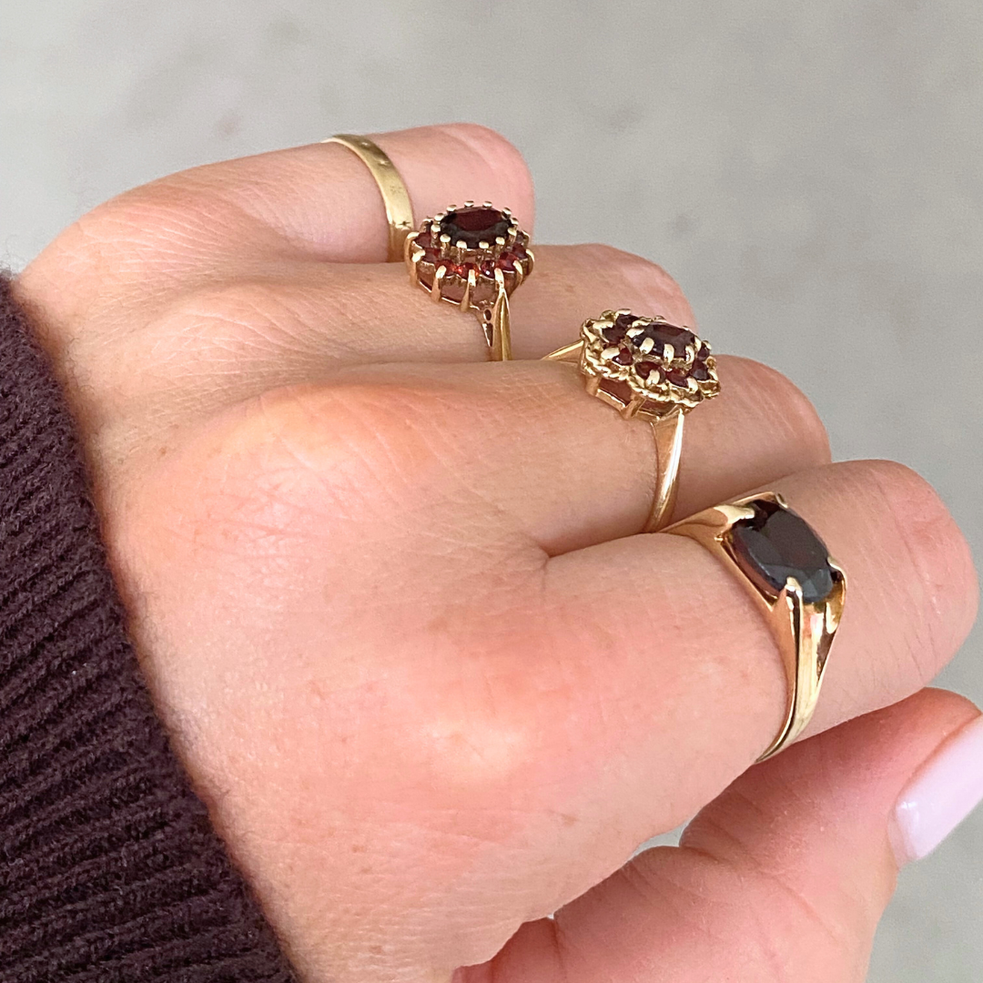 Daisy | Granaat Bloem Ring
