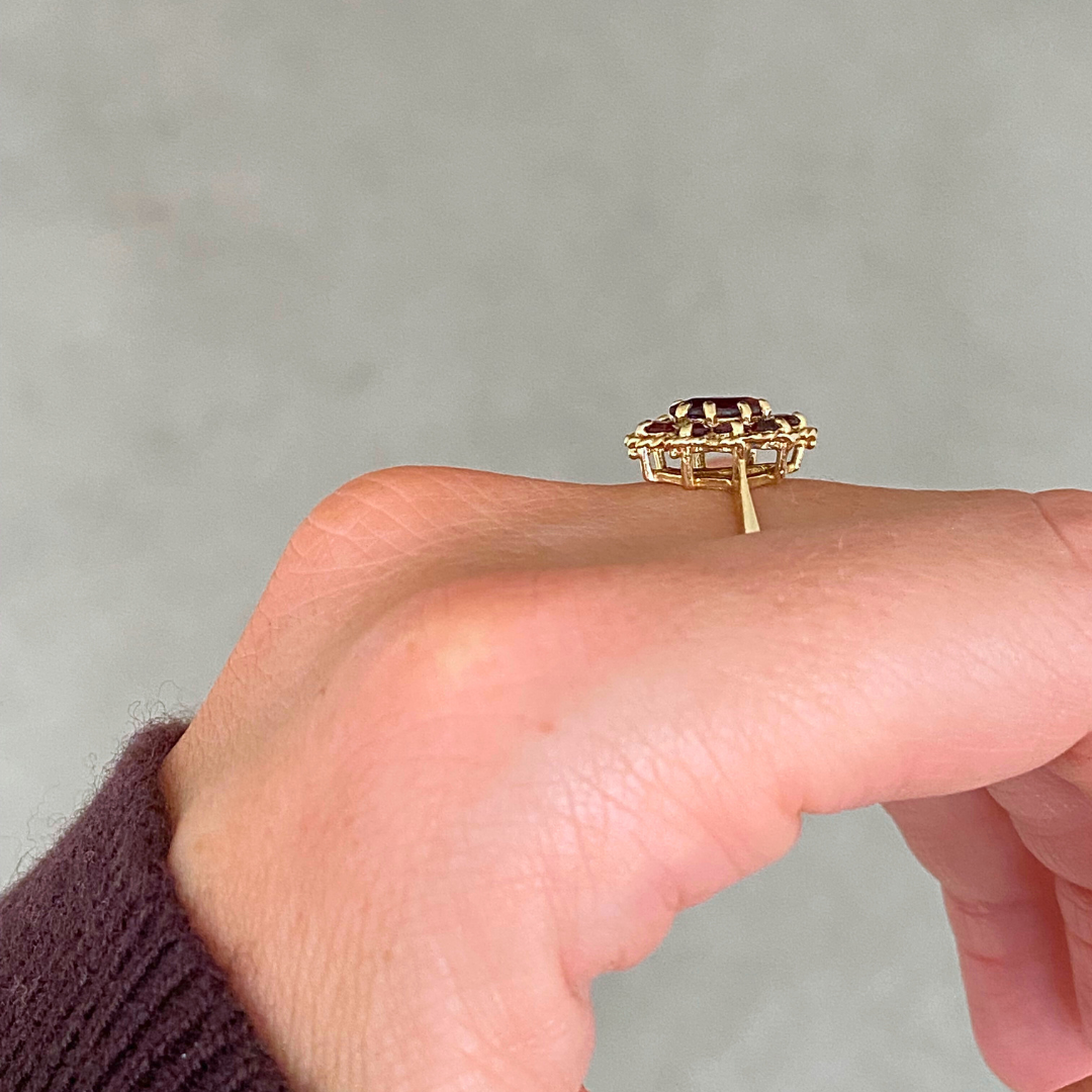 Charlie | Granaat Bloem Ring