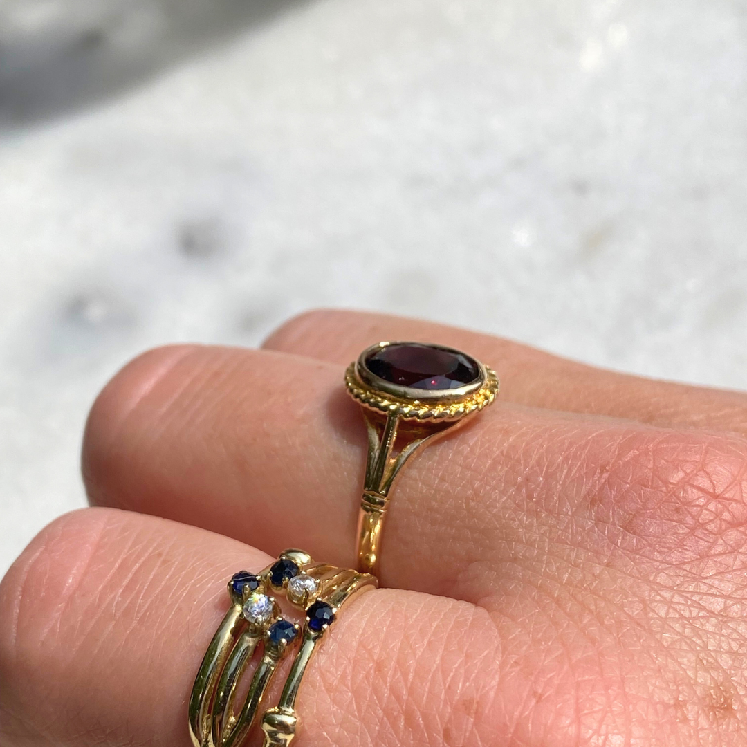 Jones | Vintage Granaat Statement Ring