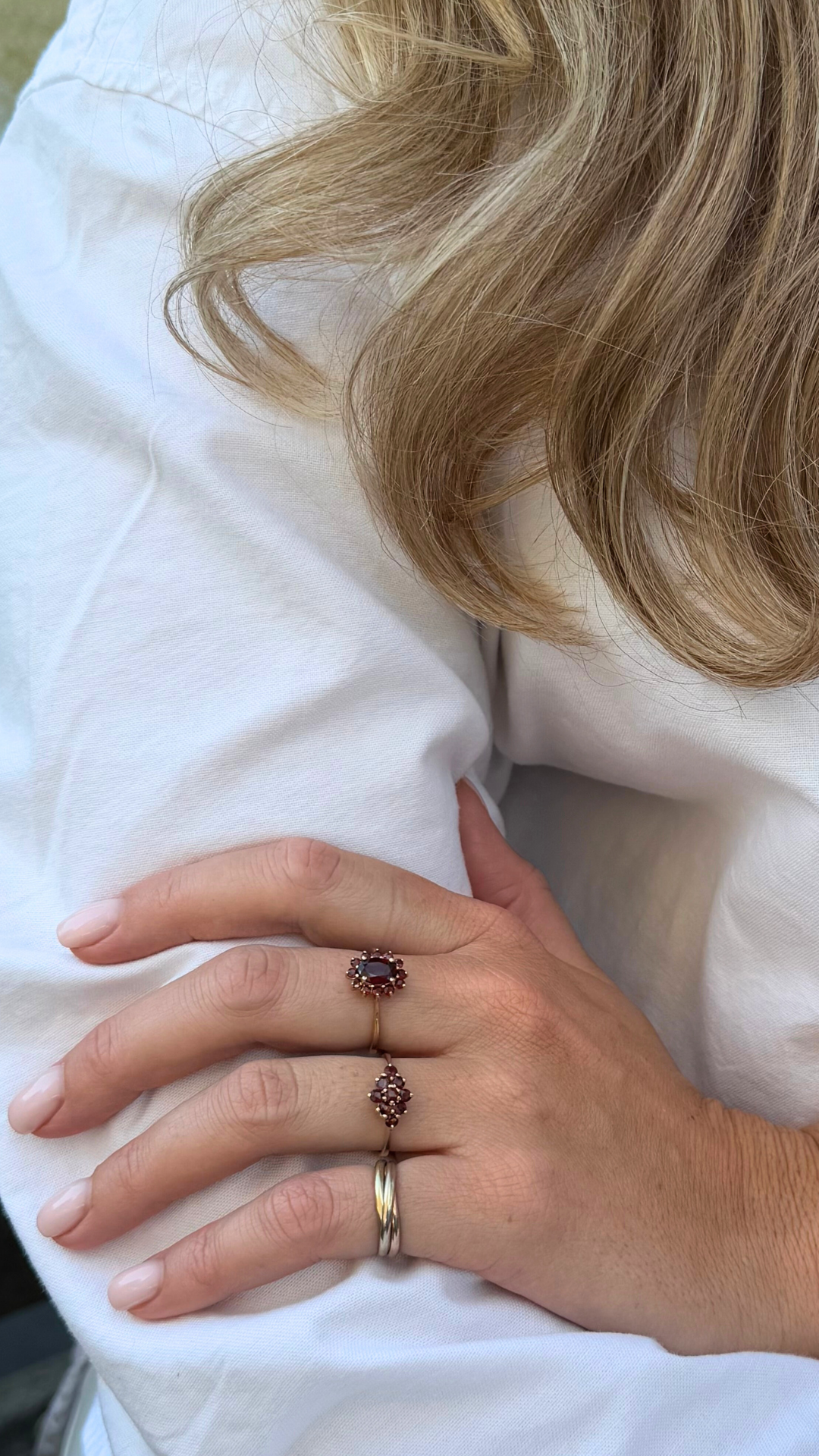 Fiore | Granaat Bloem Ring
