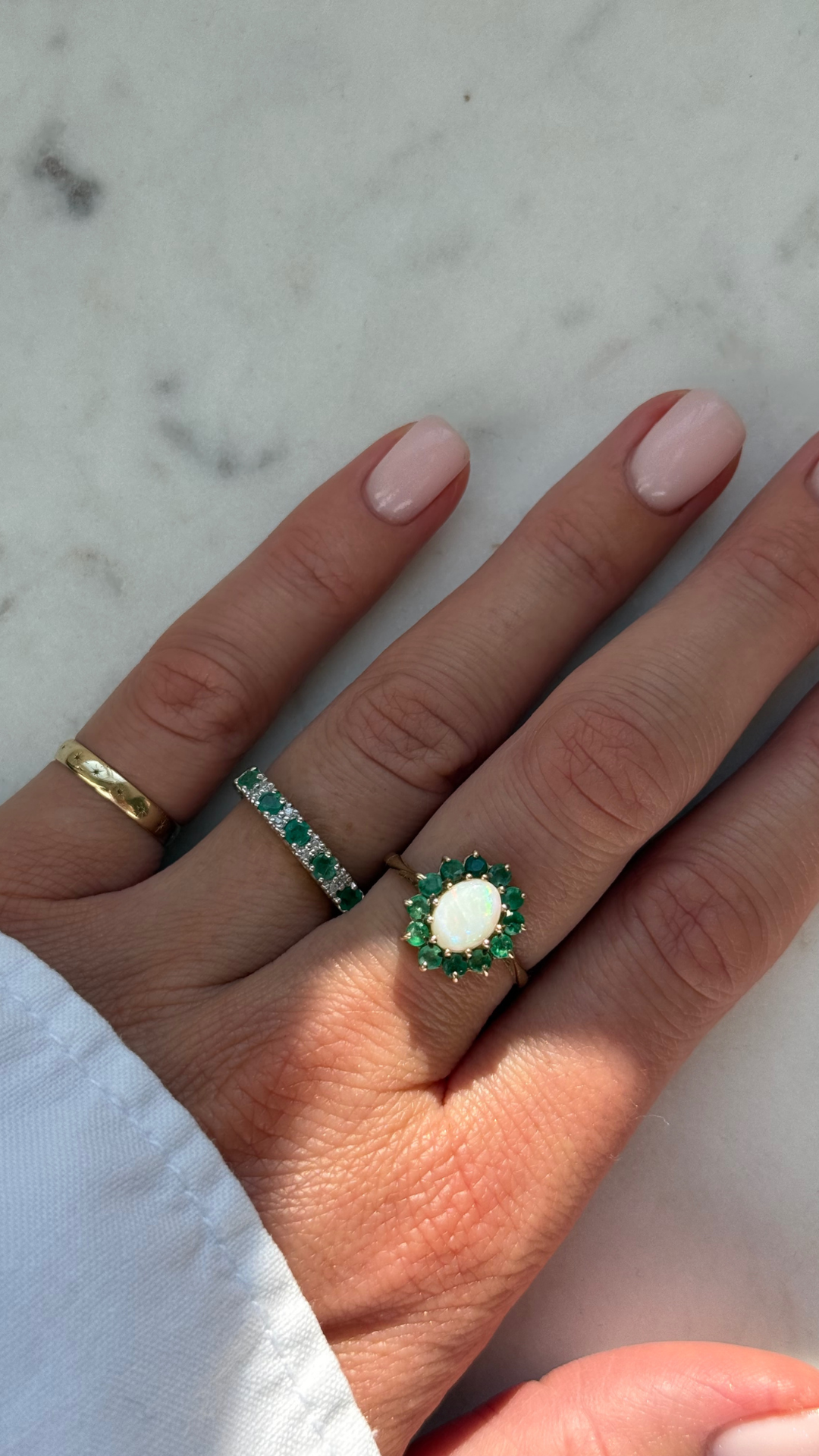 Florence | Opaal & Smaragd Ring