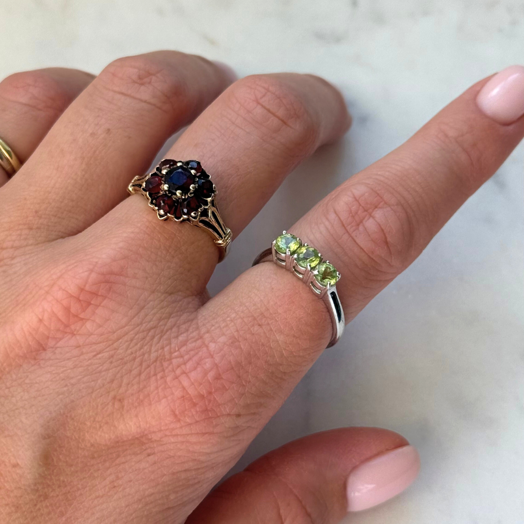 Sade | Granaat Bloem Ring