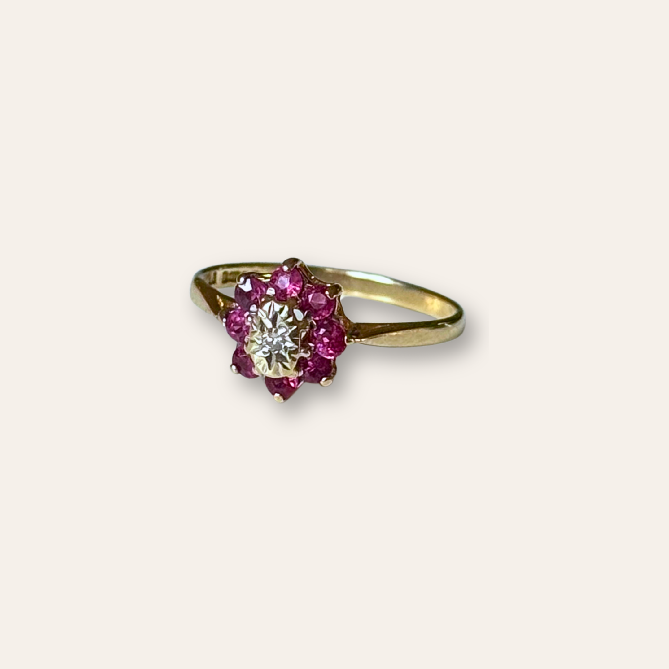 Robijn & Diamant Bloem Ring