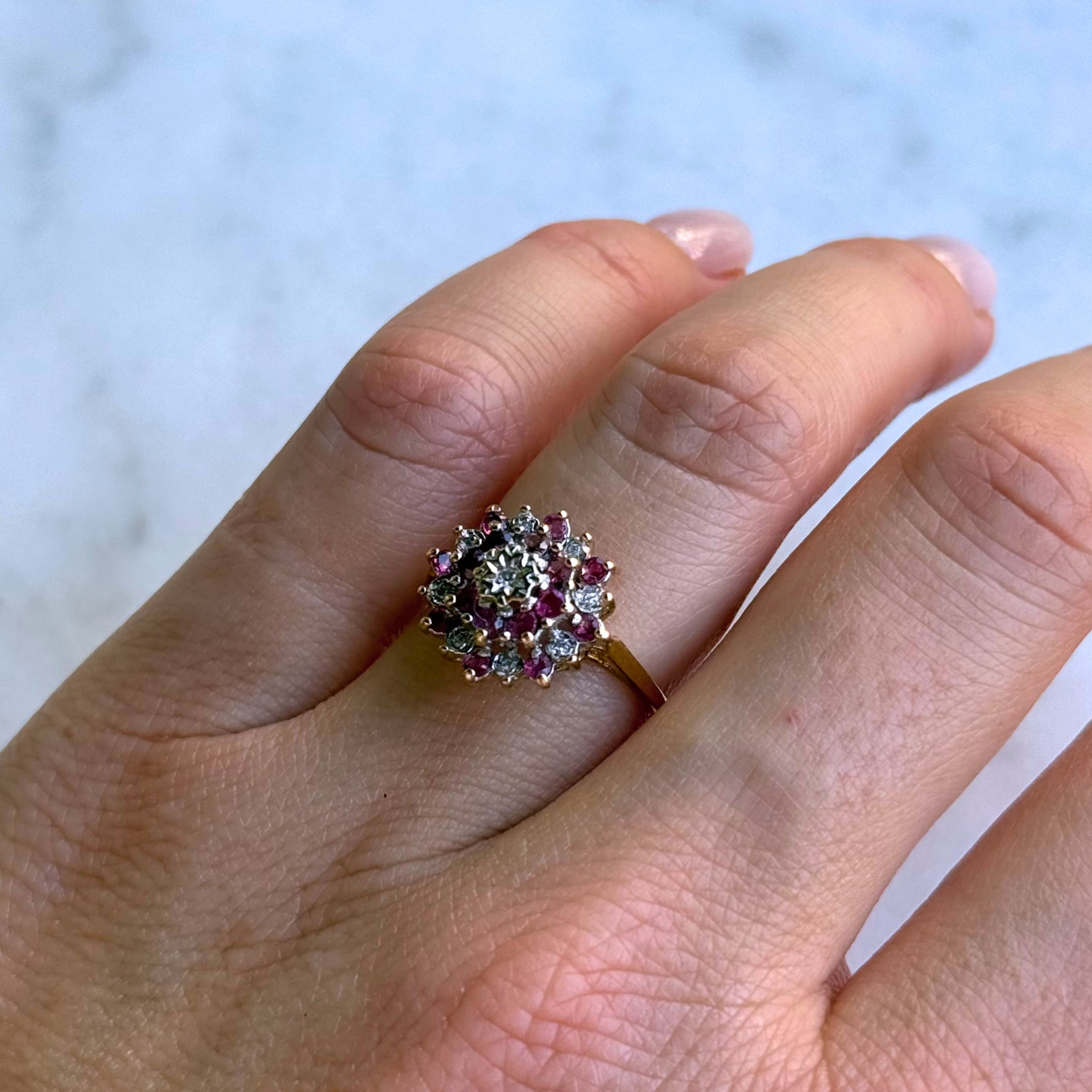 Robijn & Diamant Cocktail Cluster Ring