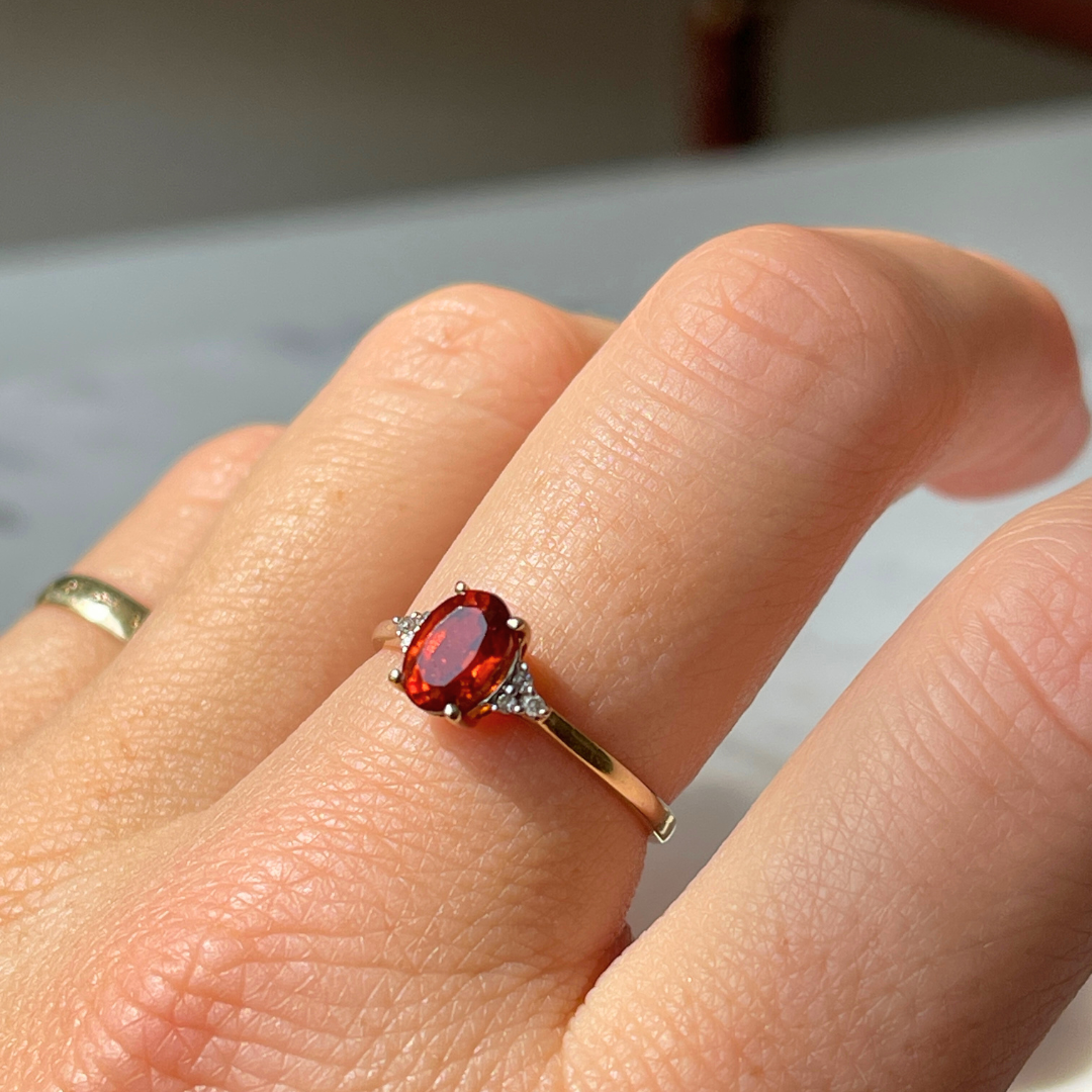 Rose | Oranje Saffier & Diamant Ring