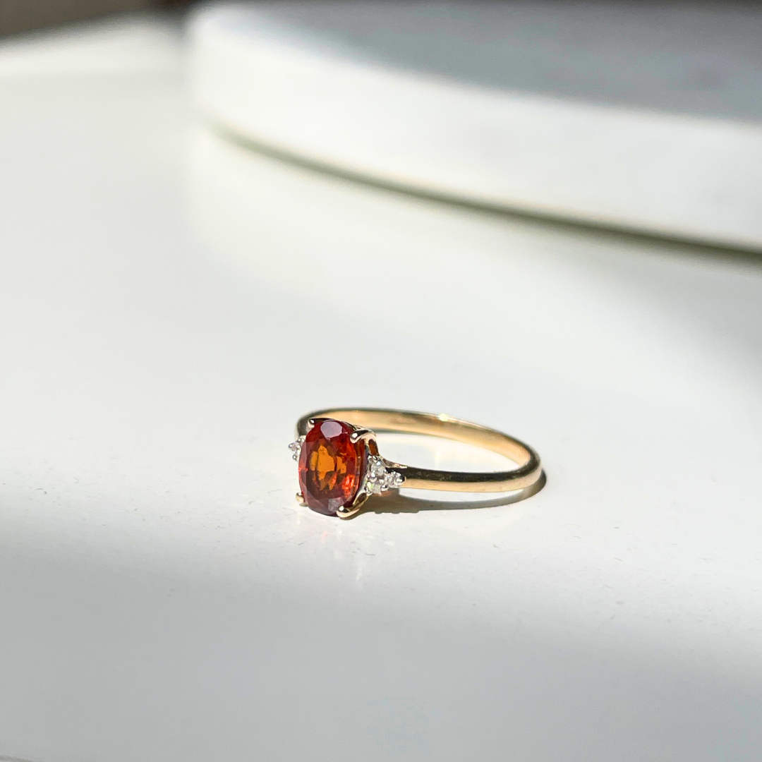 Rose | Oranje Saffier & Diamant Ring