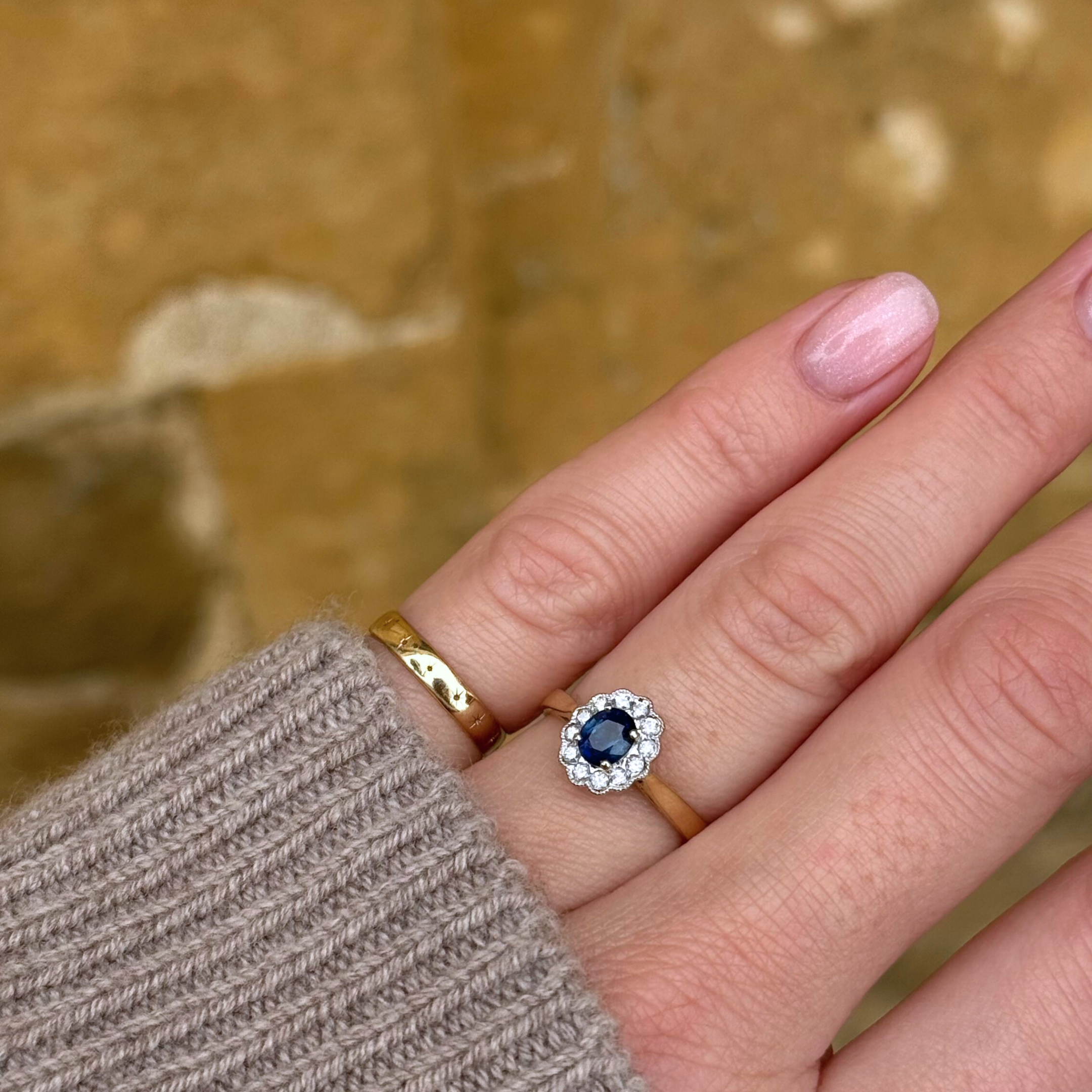 Saffier & Diamant Entourage Ring | 18k