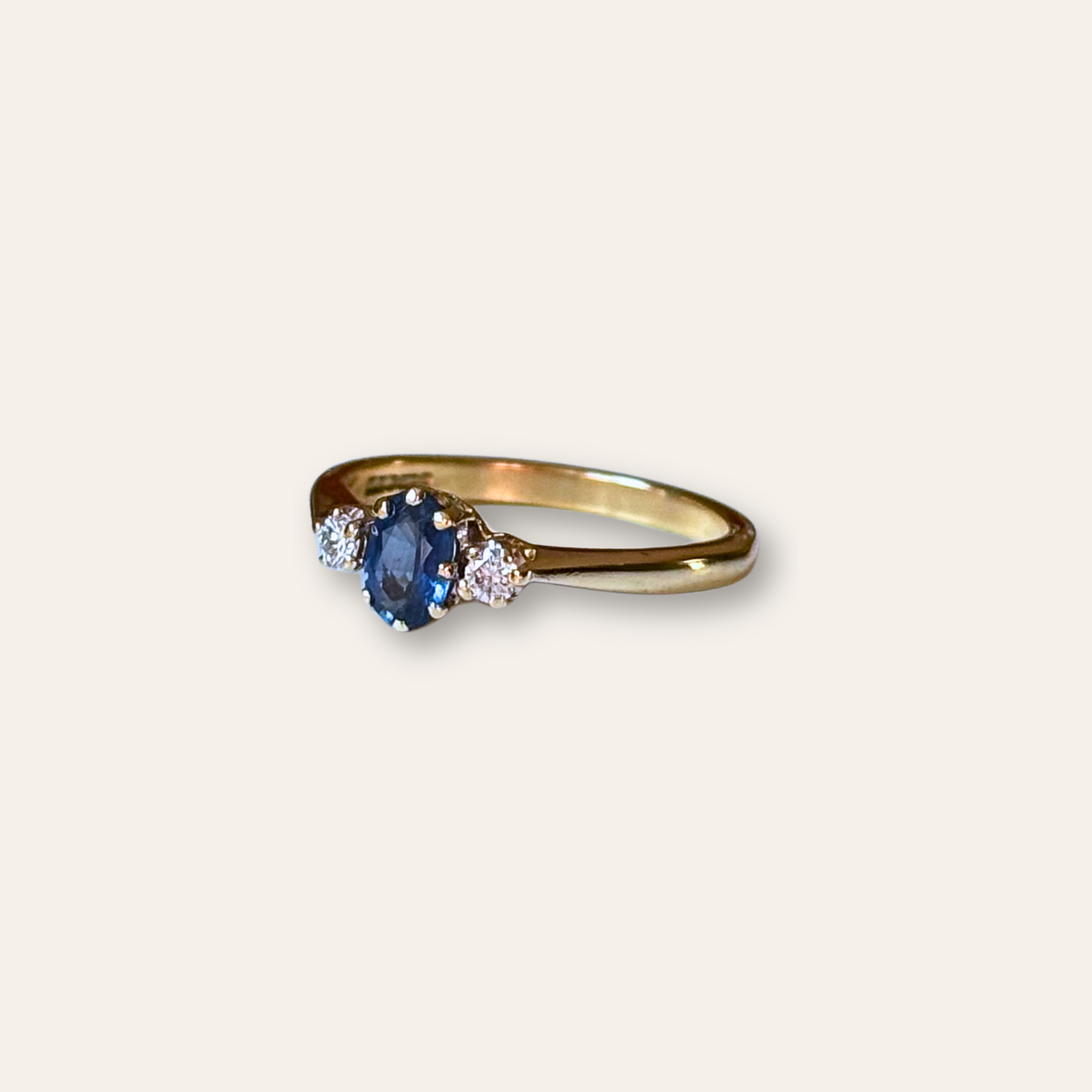 Saffier & Diamant Trilogie Ring