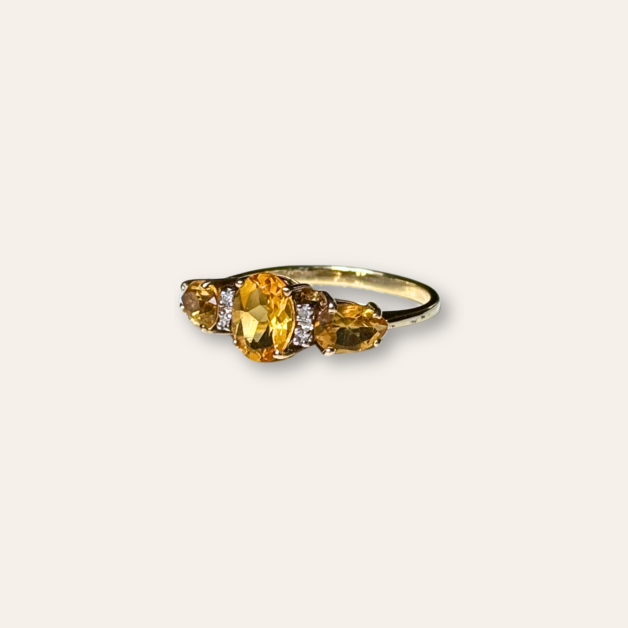 Citrien & Diamant Trilogie Ring