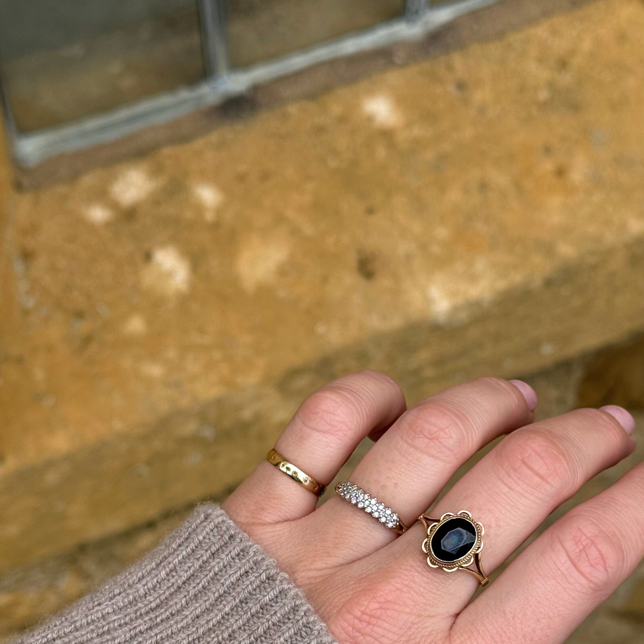 Diamant Rij Cluster Ring