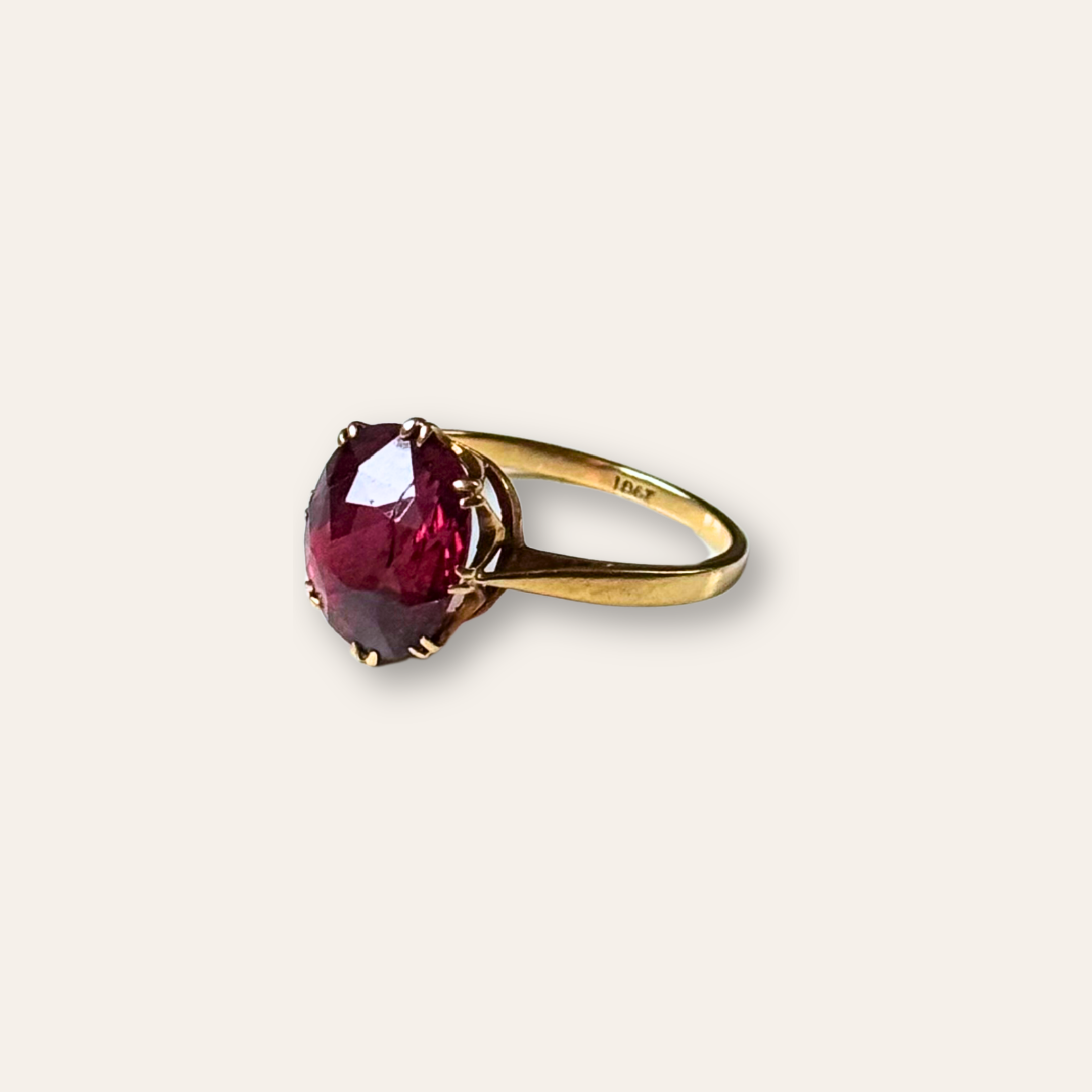 Rhodoliet Granaat Solitair Ring | 18k