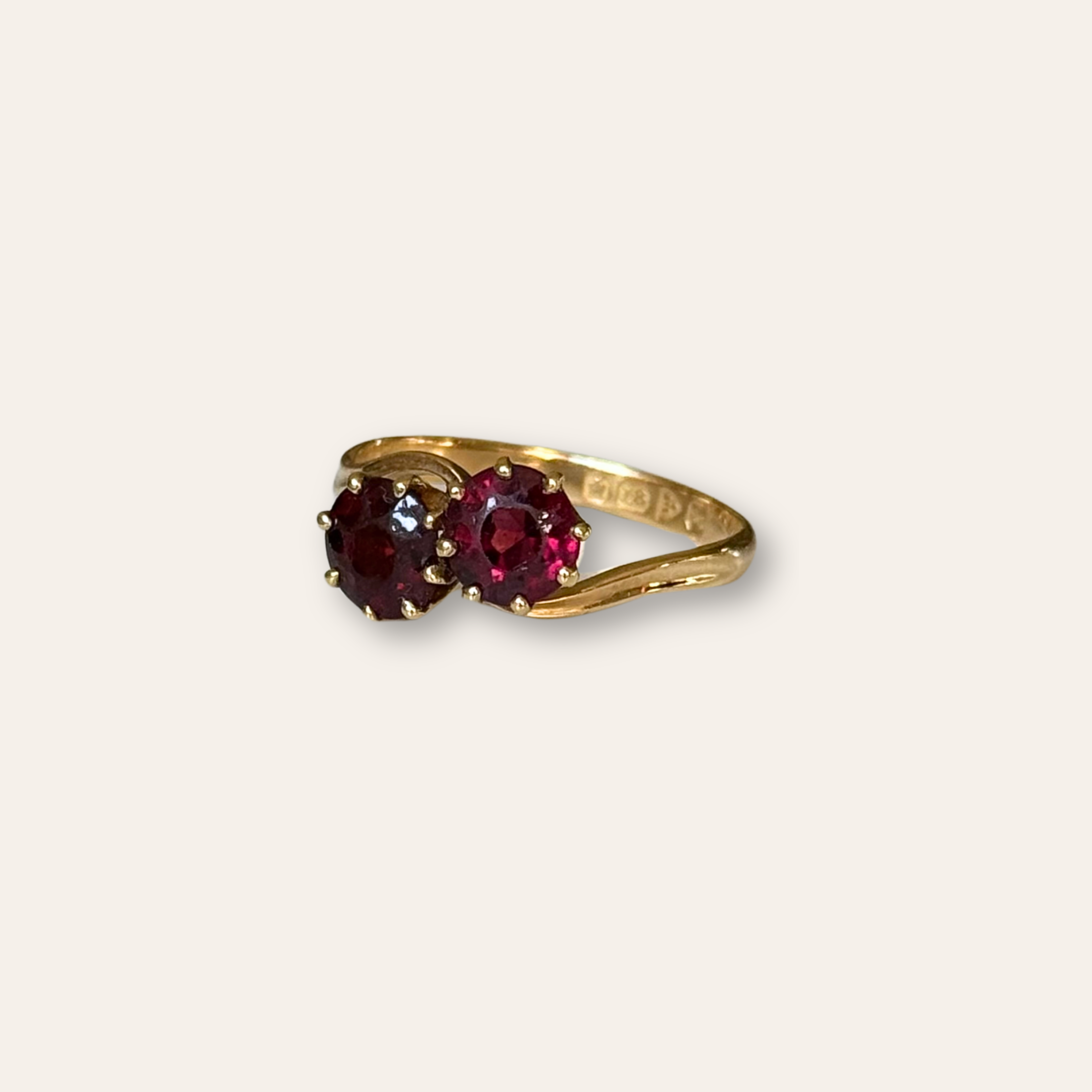 Granaat Twin Ring 18k
