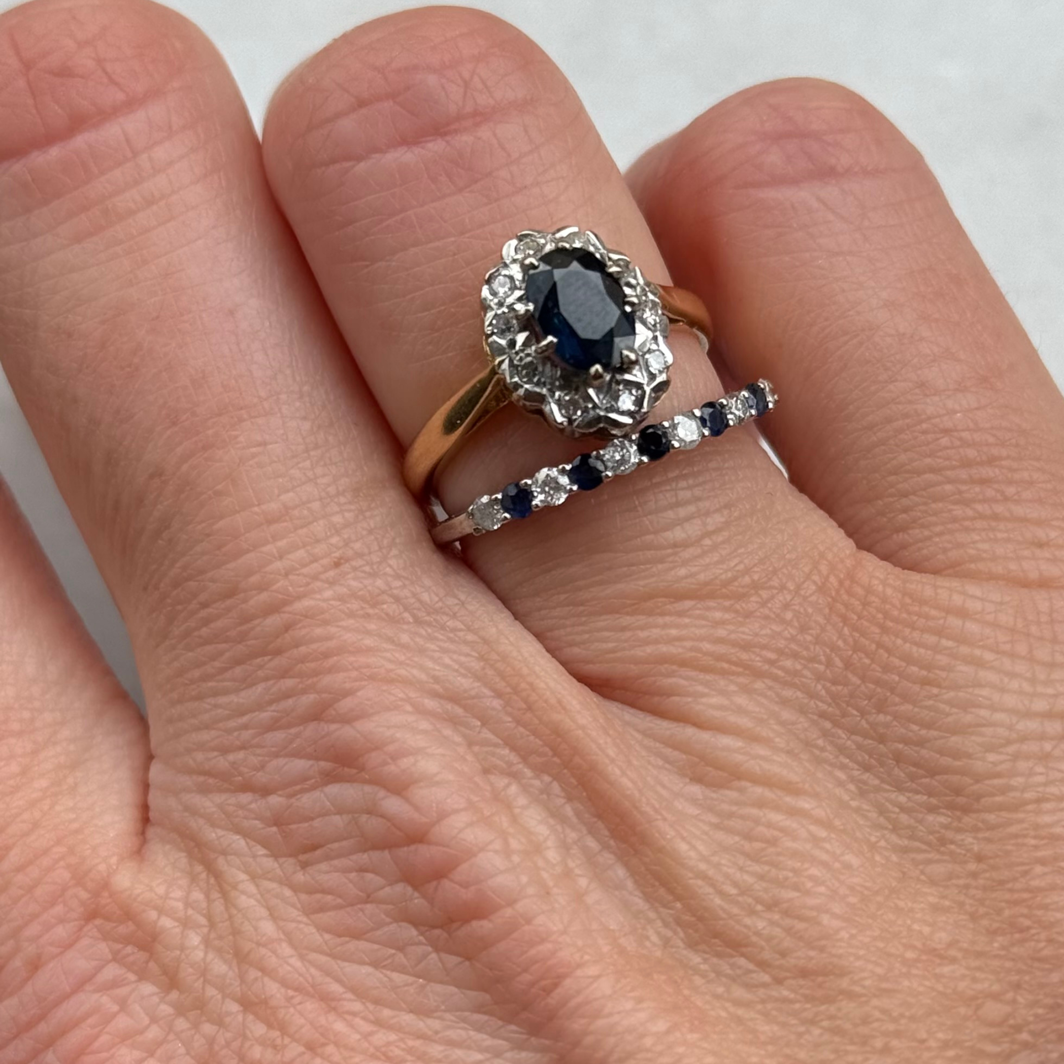 Saffier & Diamant Entourage Ring 18k