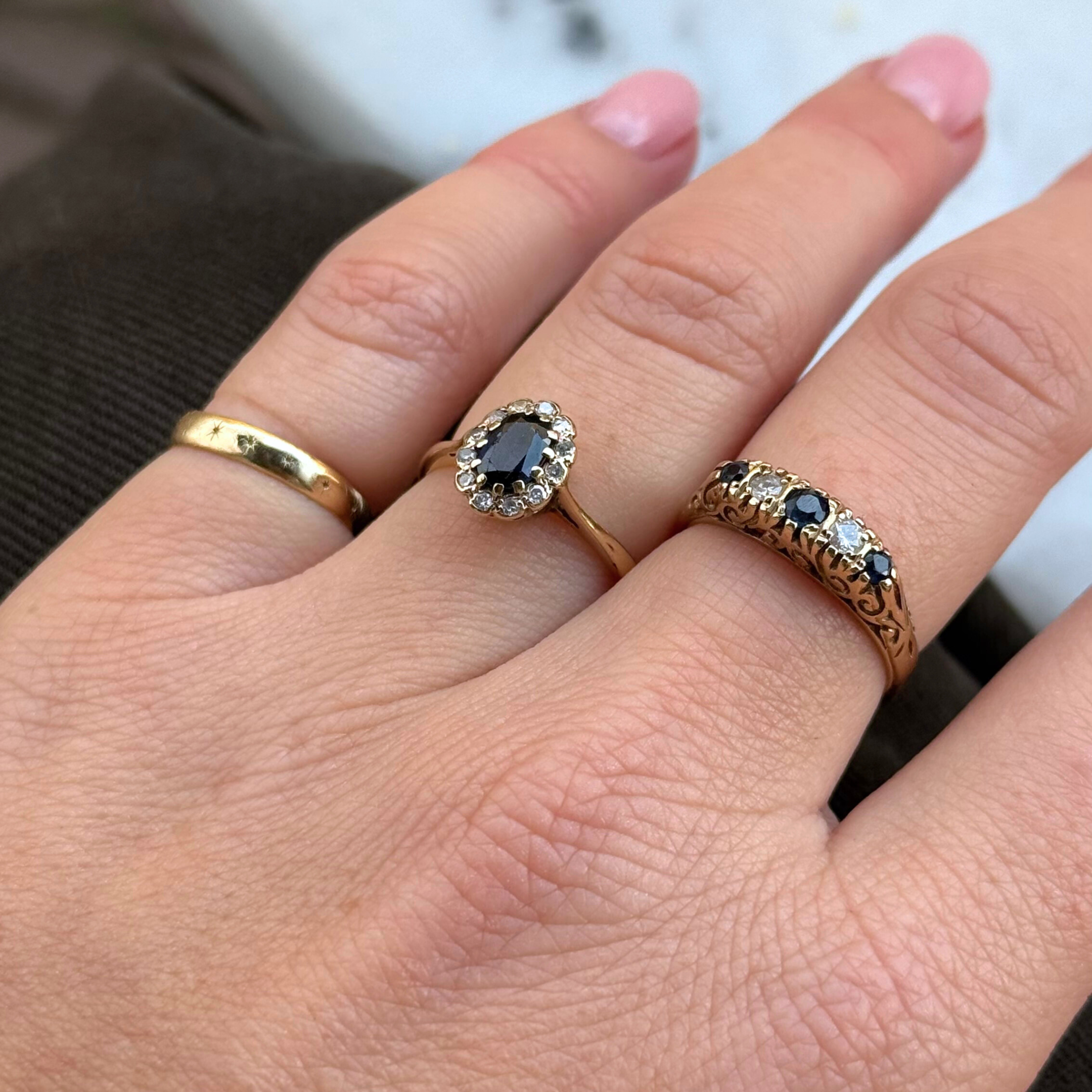 Saffier & Diamant Entourage Ring